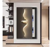 Decorative Electric Meter Box Cover - Wall-Mounted Fuse Box Panel, Easy Install & Clean, Flip/Sliding Design, Brown, 45x90cm (17.7x35.4in) - Stylish Electrical Panel Solution