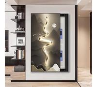 Decorative Electric Meter Box Cover - Wall Mounted Fuse Panel, Flip/Sliding Design, Easy Install & Clean - Stylish Brown, 4.55 x 110cm (21.6 x 43.3in)
