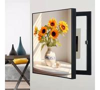 Decorative Electrical Fuse Box Cover, Wall-Mounted Breaker Panel Shield, Stylish Black Distribution Box (50x60cm/19.7x23.6in) for Home Decor