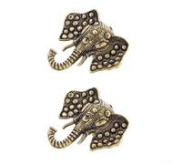 Decorative Elephant Head Door Handles for Cabinets and Doors 2pcs Made of Brass Featuring Asian Elephant Symbolism for Unique Home Style (B)