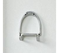 Decorative Equestrian Stirrup Wall Hook - 13x7.5x17 cm, Nickel Plated, Premium Metal-Cast Aluminium, Rustic Riding Tack Storage & Stable Wall Decor