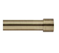 Decorative Extendable Curtain Pole for Eyelet Curtains End Cap Designed Finials. 16/19mm Metal Adjustable Curtain Rod Set. 120-210cm Antique Brass