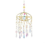 Decorative Eye Shaped Sun Catcher with Rainbow Gemstone, 18.9 Inch Light Refracting Window Hanging for Patio Yard and Porch(A)