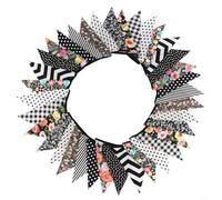 Decorative Fabric Bunting Banner, 33 Ft with 36 Triangle Flags for Various Occasions (Black)