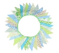 Decorative Fabric Bunting Banner, 33 Ft with 36 Triangle Flags for Various Occasions (Green)