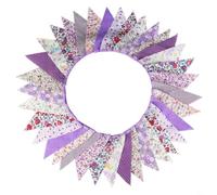Decorative Fabric Bunting Banner, 33 Ft with 36 Triangle Flags for Various Occasions (Purple)
