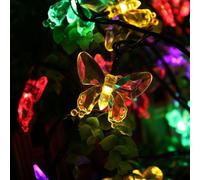 Decorative Fairy Lights, Outdoor Waterproof Solar-Powered String Lights, Durable LED Bulbs With Cherry Blossom Design, Energy Saving Multi-Color