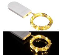 Decorative Fairy String Lights - Warm Copper Wire Light Strands, Tiny LED Fairy Lights | 1m Battery Operated Micros LED String, Flexible Silver Wire Twinkle Lights with Switchs for Bedroom, Garden