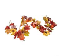 Decorative Fall Garland Featuring Pumpkins, Leaves, Pine Cones, and Berries Seasonal Autumn Decor for Hanging on Doors, Walls, and Various Home Spaces