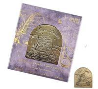 Decorative Fastener - Aged Finish Document Securer, Literary Themed Page Marker, Strong Spring Hinge Mechanism, Archival Paper Holding Device, Academic Reading Accessory, Copper Medium Dimension