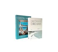 Decorative Faux Book Storage Box 2-Pack with Magnetic Close for Living Room Decor, Room Decor Aesthetic, Shelf Decor - Coastal Style Fake Book for Coffee Table