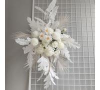 Decorative faux flower arrangement tailored for For Weddings and festive events, providing a nature look that enhances the overall ambiance and visual appeal (White)