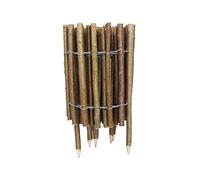 Decorative Fence - Garden Border Fence - Palisade/Timber Fence with Ground Penetration/Hazel Wood/Natural H 60 cm (7-8 cm)