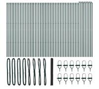 Decorative Fence Panels Fence Screening Trellis Fence with Posts Grey 1.5 x 100 m PVC-Coated Steel Garden Screening Fence Panel for Dog Rabbit Yard Patio Outdoor Decor