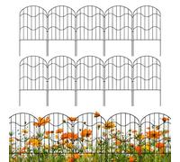 Decorative Fences - Rustproof Metal Fence Border - 10x Temporary Fencing for Pet Area Lawn Outdoor Patio Flower Bed Use Yard Landscaping Event