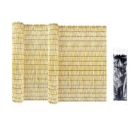 Decorative Fencing for Garden Privacy, Easy-Cut Patio & Balcony Slats, Natural Wind Block Sunshade Curtain, 3.0x16.4ft (H90xL500cm)