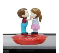 Decorative Figure For Dashboard | Car Decoration With Solar Figures,Couple With Moving Head, Collectible Figures for Vehicle and Home Decoration