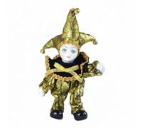 Decorative Figurine Porcelain Doll Clown Statue Ornament With Brocade And Three Pointed Hat folklore symbol bringing suitable for gift giving home