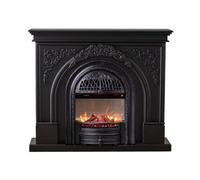 Decorative Fireplace Freestanding Electric Fireplace, 51.1" Heater with Mantel, Birdcage Shaped Core, Remote Control, 750/1500W, Overheat Protection(Black)