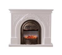 Decorative Fireplace Traditional Style Electric Fireplace with Mantel, Birdcage Shaped Heater Core and 3D Realistic Flame(Bronze)