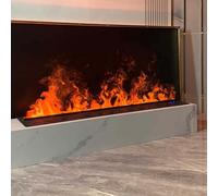 Decorative Fireplace with Humidifier, Simulated LED Flame, Metal Panel for Embedded Installation