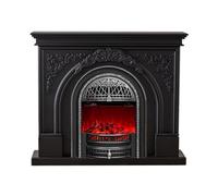 Decorative Fireplaces Freestanding Electric Fireplace, 51.1" Electric Fireplace Heater with Mantel, Birdcage Shaped Core, Remote Control, 750/1500W, Overheat Protection(Silver)