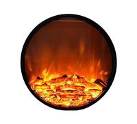 Decorative Fireplaces Round Electric Fireplace Inserts, Realistic 3D Flame Effect, Recessed and Wall Mounted Decorative Fireplace(Large)