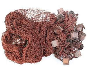 Decorative Fishing Net-Mesh approx. 250 x 250 CM Brown Cotton Mesh 2 x 2 CM M swimmers