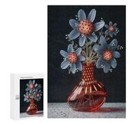 Decorative Floral Arrangement in Red Vase Puzzle for Adults, 300 PCS, Illustrated Jigsaw Edition, Classic Jigsaw Entertainment for The Home, at Home