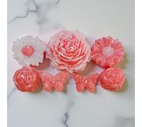 Decorative Floral Candle Gift Set, Pink and White Roses, Handmade Luxury Home Decor, Valentine, Birthday Candle