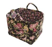 Decorative Floral Fabric Storage for Home Organization Portable Laundry Hamper with Handles (D, 33X27X26cm)