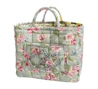 Decorative Floral Fabric Storage for Home Organization Portable Laundry Hamper with Handles (J, 33X27X26cm)