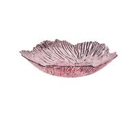 Decorative Flower-Shaped Fruit Bowl Petal-Shaped Serving Bowl Floral Design Snack Serving Trays Reusable Candy Dessert Plate Clear Plastic Fruit Basket for Home, Kitchen, Wedding, Party (Pink, M)