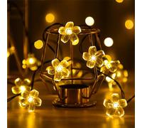 Decorative Flower String Lights Indoor Outdoor Bedroom Decorations, 33ft 100 LED USB Plug-in Black Wire Fairy Cute Cherry Blossom Lights for Patio, Garden, Christmas, Birthday Party (Warm White)