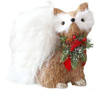 Decorative Foam Ornaments for Christmas For Tree and Window with Fox, Squirrel, and Reindeer Motifs in Handmade Rustic Style (A)