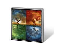 Decorative Four Season Tree of Life Brooch Pin Fashion Lapel Pins for Women Men Lapel Badge Funny Brooches for Suits Clothing Jackets Hats Backpacks Purses Bag Accessories-Square