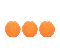 Decorative Fruit-Shaped Candle Set, Orange, Lemon or Watermelon Design, 3 Pieces, Unscented Wax, Perfect for Home Decor and Gifting (Oranges)