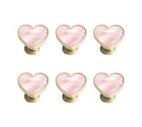 Decorative Furniture Knob Set of 6 Heart Cabinet, Light, B | Single Hole Heart Drawer Knob for Drawers Nightstand Cabinets Doors, Decorative Furniture Hardware