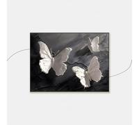 Decorative Fuse Box Cover - Black and White Butterfly Design, Minimalist Art, Easy Installation, for Living Room, Bedroom E H-45x55cm