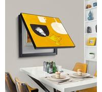 Decorative Fuse Box Cover Cabinet - Modern Crystal Porcelain Painting with Sleek Black Frame Removable Electric Panel Cover for Living Room & Office (60x50cm/23.6x19.7in)