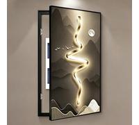 Decorative Fuse Box Cover Cabinet, Wall Mounted Electrical Panel Hider, Aluminum Alloy Frame for Home or Office, 50cm x 100cm (19.7 x 39.4 inches)