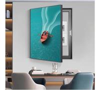 Decorative Fuse Box Cover Cabinet with Frame, 40x60cm - Wall-Mounted Art Panel to Hide Electric Meter & Power Switch Box for Living Room, Bedroom & Hallway Home Decor