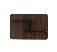 Decorative Fuse Box Cover - Minimalist Style Design, with Storage Shelves and Hooks, Easy Installation, or Living Room, Bedroom B-Black Walnut 60 * 50cm
