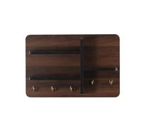 Decorative Fuse Box Cover - Minimalist Style Design, with Storage Shelves and Hooks, Easy Installation, or Living Room, Bedroom A-Black Walnut 60 * 50cm