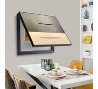 Decorative Fuse Box Cover - Modern Electric Panel Cabinet with Crystal Porcelain Art Removable Black Frame Design Ideal for Living Room & Office (23.6"x19.7")
