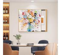 Decorative Fuse Box Cover with 3D Flowers, Hand-painted Oil Painting Design, Sliding Protective Lid for Wall Hidden Circuit Breaker Box