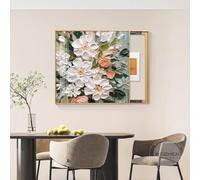 Decorative Fuse Box Cover with 3D Flowers, Hand-painted Oil Painting Design, Sliding Protective Lid for Wall Hidden Circuit Breaker Box