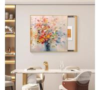 Decorative Fuse Box Cover with 3D Flowers, Hand-painted Oil Painting Design, Sliding Protective Lid for Wall Hidden Circuit Breaker Box