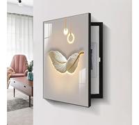 Decorative Fuse Box Covers, Breaker Box Cover Decorative Wall Mounted Electrical Panel Cover, Wall Art Decor, for Living Room Home Offices Wall(Black 1,50 * 70cm/20 * 28in)
