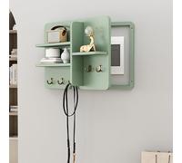 Decorative Fuse Box Covers, Hide Electrical Panel Decoration Wall Mounted, Wooden with Shelf & Hooks, Adapts to Different Interior Decoration Styles(Green,45 * 35cm/18 * 14in)